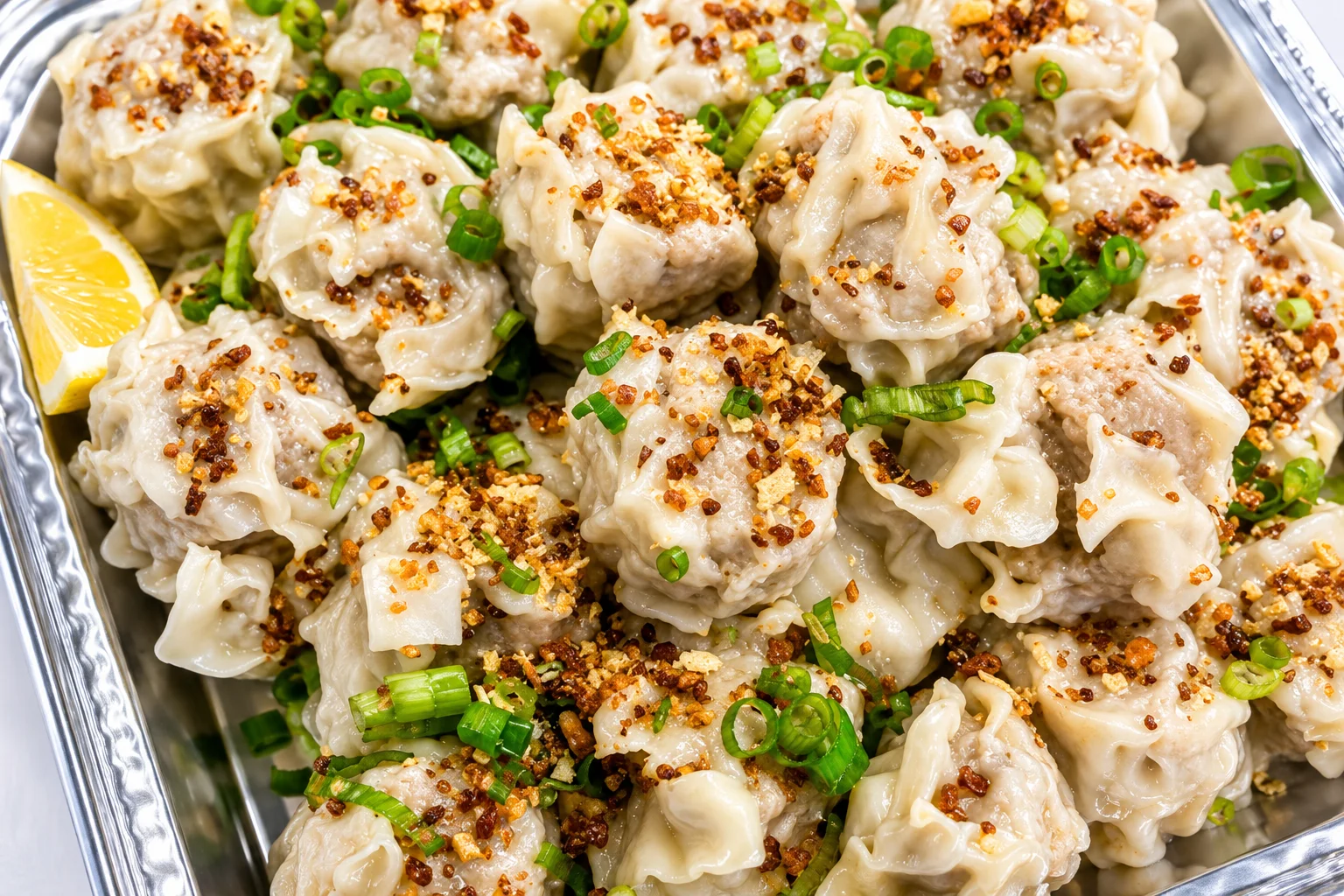 Pork Siomai party tray at Crspy Bnch &ndash; crispy comfort food delivery to Downtown Winnipeg, MB