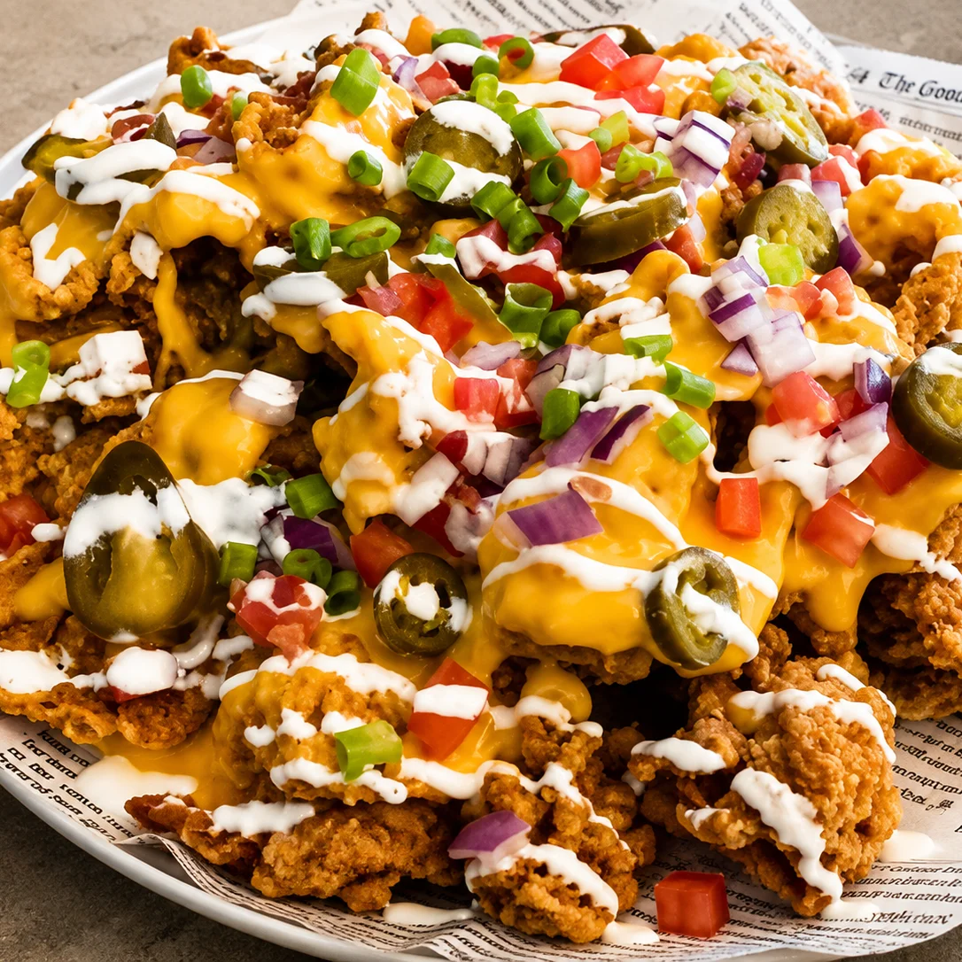 Chicken Skin Nachos at Crspy Bnch &ndash; crispy comfort food delivery to Downtown Winnipeg, MB